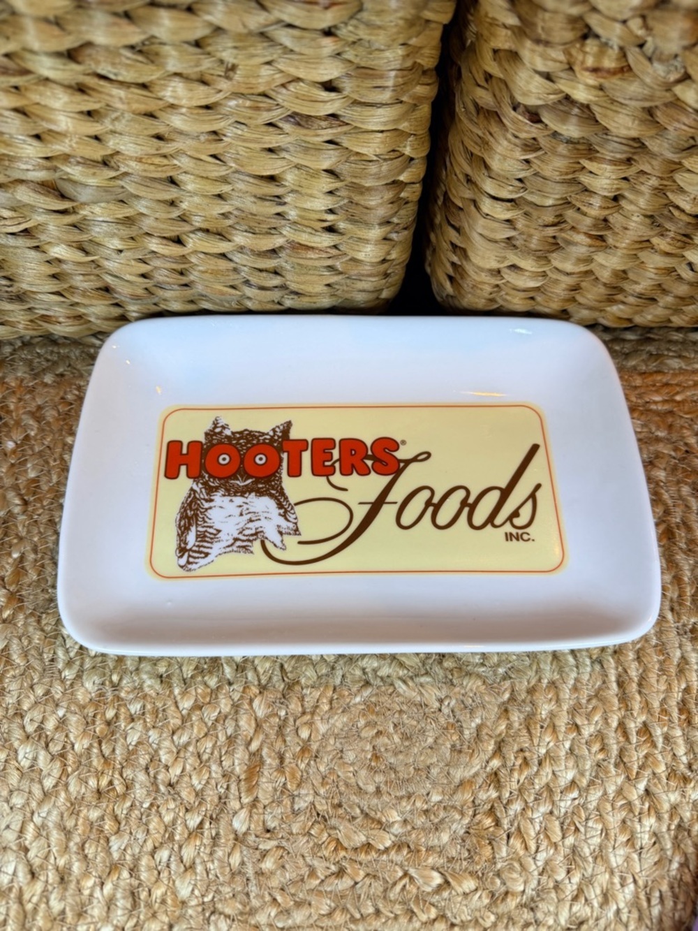 Hooters Heavy Ceramic Wings Tray with Logo